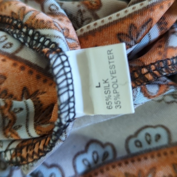 Julia Boho Silk Festival Floral Paisley Halter Midi Dress Size Large NWOT - Picture 7 of 9